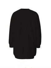 Stylish Letter Print Crew Neck Sweatshirt Dress - Women's Casual Long Sleeve Loose Fit Clothing for Fall & Winter - Soft, Cozy, and Comfortable Fashionwear