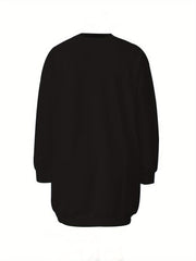 Stylish Letter Print Crew Neck Sweatshirt Dress - Women's Casual Long Sleeve Loose Fit Clothing for Fall & Winter - Soft, Cozy, and Comfortable Fashionwear