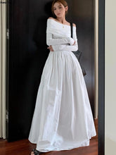 Y2k Fashion Evening Party Maxi White Dress Women Korean Off Shoulder Long Sleeve Birthday Robe Autumn Streetwear Corset Clothes
