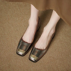 Chunky Heels Women's Casual Pumps Shoes Square Heels Women's Wedding Party Heels 35-40 Gold Solid Slip-On Women Heels Shoes