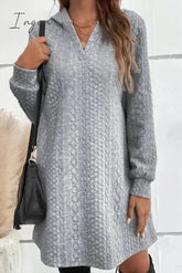 Ingvn - Casual Solid Patchwork V Neck A Line Dresses