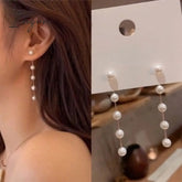 Ingvn - Korean Trend Simulation Pearl Long Earrings Female Tassel Drop Wedding Pendant Earrings Fashion Sweety Jewelry Earring 2023 Gift