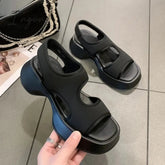 Ingvn - 2024 Fashion Women's Shoes Anti-Slip Platform Sandals Stretch Fabric Summer Comfort Ladies Walking Ladies Sandals Ladies Casual