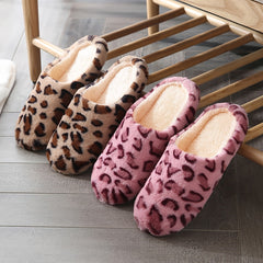 Cozy Leopard Print Womens Fluffy Slippers - Soft, Breathable, and Comfortable Fabric Upper and Insole - Anti-Slip Fabric Sole, Easy Slip-On Design for Indoor Use