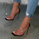 Ingvn - Butterfly Chain Zipper High Heels