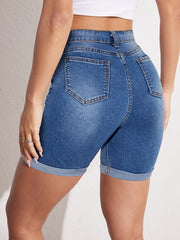 Womens Ultra-Stretch Bermuda Denim Shorts - Classic Slim Fit, Fashionable & Versatile Jean Shorts for Effortless Summer Style