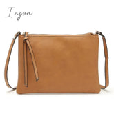 Ingvn - Women's Clutch Bag Vintage Slim Thin Women Leather Messenger Bag Envelope Crossbody Bag Candy Color Shoulder Crossbody Bag