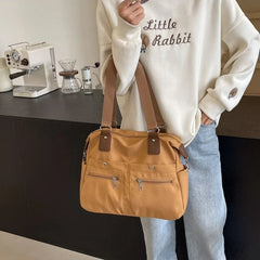 Ingvn New Fashion Shoulder Tote Bag Women's Large Capacity Canvas Travel Bag Leisure Fitness Shoulder Crossbody Handbag