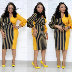 Ingvn - new summer elegent fashion style african women plus size knee-length dress L-3XL