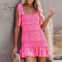 Ingvn - Women Tiered Ruffle Ruched Cami Dress Casual Dress Elegant Fashion Chic Dress