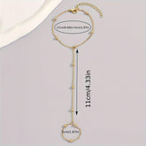1pc Delicate Exquisite Finger Ring Bracelet Chain - Thin & Elegant Temperament Design - Adjustable Back Chain for Effortless Daily Style