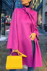 Ingvn - Elegant Simplicity Solid Frenulum Half A Turtleneck Outerwear