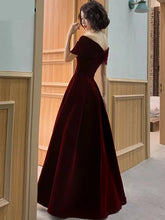 Lautaro Spring Long Luxury Elegant Wine Red Soft Velvet Evening Party Wedding Dresses for Women Off Shoulder Maxi Dress
