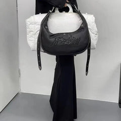 INGVN Personality Embroidery Punk Purses and Handbags Streetwear Shoulder Crossbody Bag Y2k All Match Vintage Top-Handle Bags Women