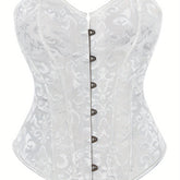 Vintage-Inspired High Support Jacquard Corset Shapewear - Tie Back, Lace Up, Belly Control, Tummy Flattening, Smoothing Body Shaper for Women - Polyester, Fall and Winter Essential, No Padding, Knit Fabric