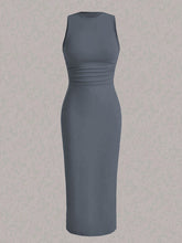 Spring and summer new plain color wrinkled waist vest skirt