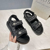 SANR Women Fashion Sandals Summer New Flat Embroidery Size 35-40 Casual Roman Designer Shoes Platform Sandal