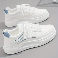 Women's Platform Sneakers, Casual Lace Up Outdoor Shoes, Comfortable Low Top Skate Shoes