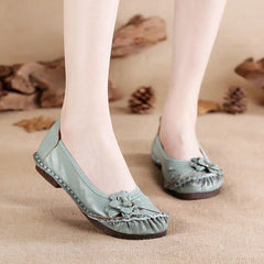 Women Genuine Leather Shoes Female Brand High Quality Comfort Flats Mom Casual Summer Shoes 2026 Fashion Oxford Flats