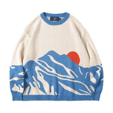 Youth Men Harajuku Moutain Winter Sweaters Pullover Mens Oversized Korean Fashions Sweater Women Vintage Clothes