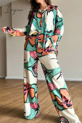 Ingvn - Casual Street Solid Pocket Turndown Collar Long Sleeve Two Pieces