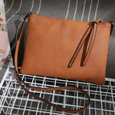 Ingvn - Women's Clutch Bag Vintage Slim Thin Women Leather Messenger Bag Envelope Crossbody Bag Candy Color Shoulder Crossbody Bag