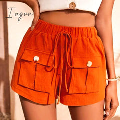 Ingvn - Tie Waist Cargo Shorts