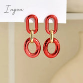 Ingvn - Acrylic Link Drop Earrings Trendy Resin Geometric Chain Pendant Earrings New 2023 Hanging Choker Earrings Fashion Women Jewelry