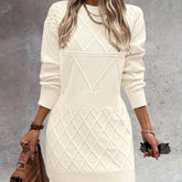 Women's Long Sleeve Short Sweater Dress Chunky Ribbed Knit Tunic Pullover Oversized Fall Sweaters