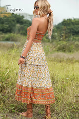 Ingvn - Bohemia Strapless Ruffled Midi Dress
