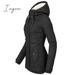 Ingvn - Women's Parka Street Fall Winter Long Coat Windproof Warm 3 in 1 Loose Casual Sports Jacket Long Sleeve Solid Color Zipper Purple Blushing Pink Waterpoof Daily Wear Down Parkas Lined
