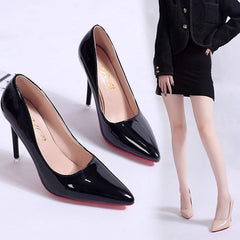 Nightclub High Heel Pointed Toe Stiletto Red Bottom Fashion Women's Shoes Shallow High Heels Red Bottom High Heels Lolita Shoes