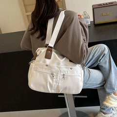 Ingvn New Fashion Shoulder Tote Bag Women's Large Capacity Canvas Travel Bag Leisure Fitness Shoulder Crossbody Handbag