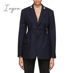 Ingvn - Streetwear Tunic High Waisted Long Sleeve Black Pink Blazer Coat Women Autumn Female Fashion Clothing New
