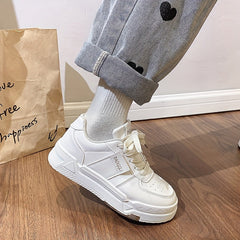 Womens Fashionable Platform Skate Sneakers - Stylish & Comfortable Low Top Shoes - Durable for Outdoor Adventures, Perfect for Students & Preppy Casual Wear