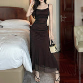 Summer Sexy Dress Women Streetwear Sleeveless Backless Solid Spaghetti Strap Casual Elegant Party Dresses