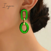 Ingvn - Acrylic Link Drop Earrings Trendy Resin Geometric Chain Pendant Earrings New 2023 Hanging Choker Earrings Fashion Women Jewelry