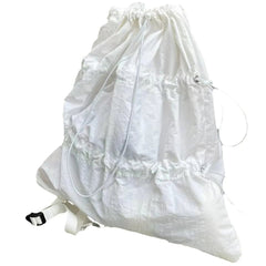 Ingvn White Drawstring Backpack for Women Korean Lazy Style Drawstring Backpack, Lightweight Nylon Water-repellent Backpack