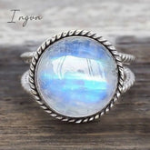 Ingvn - Exquisite Round Imitation Opal Rings Women Newly Designed Unique Versatile Female Finger Accessories Party Trendy Jewelry