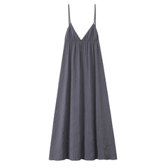 Sexy Backless Flowy Midi Slip Dress Women High Waist V Neck A-line Holiday Summer Dresses Casual Beach Vestidos
