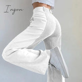 Ingvn - Solid Corduroy Pants Women Warm Casual Patchwork Winter Trouser Straight Leg Pant Sweatpants Pantalon Comfortable Streetwear
