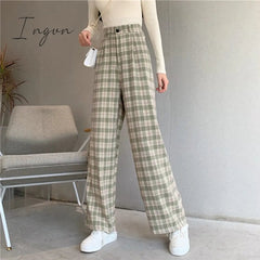 Ingvn - Sweatpants Women Clothes Pants Streetwear Winter Fashion Korean Style Wide Leg Harajuku Baggy Black High Waisted Vintage