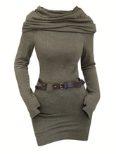 Vibrant Solid Hooded Dress - Long Sleeve, Y2K Inspired, Comfortable and Versatile for Spring and Fall Seasons - Women's Stylish Clothing for Everyday Wear