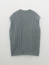 Cozy Plus Size Cable Knit Vest - Women's Solid V Neck Medium Stretch Sweater - Soft, Casual, and Comfortable for Daily Wear