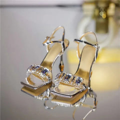Elegant Thin High Heel Women's Shoes Sexy Female Dress Summer Sandals Luxury for Ladies Heeles Sandales Femmes