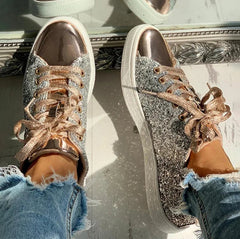 Sneakers Bling Luxury Shoe Glitter Casual Female Breathable Lace Up Outdoor Sport Women Vulcanize Shoes Zapatos De Mujer