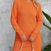 Cozy Fall & Winter Essential: Long Sleeve Bodycon Knit Mini Dress for Women, Casual Crew Neck, Perfect for Cold Weather