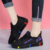 Stylish Comfort Sneakers - Women's Breathable Athletic Shoes for Casual Running, Fashion Flat Heel with Colorful Design, Soft Sole, Lightweight, and Slip-Resistant Outsole