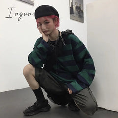 Ingvn - Grunge Long Sleeve Stripe T-shirt