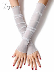 Ingvn - Sun Protection Mesh Solid Color Sleevelet